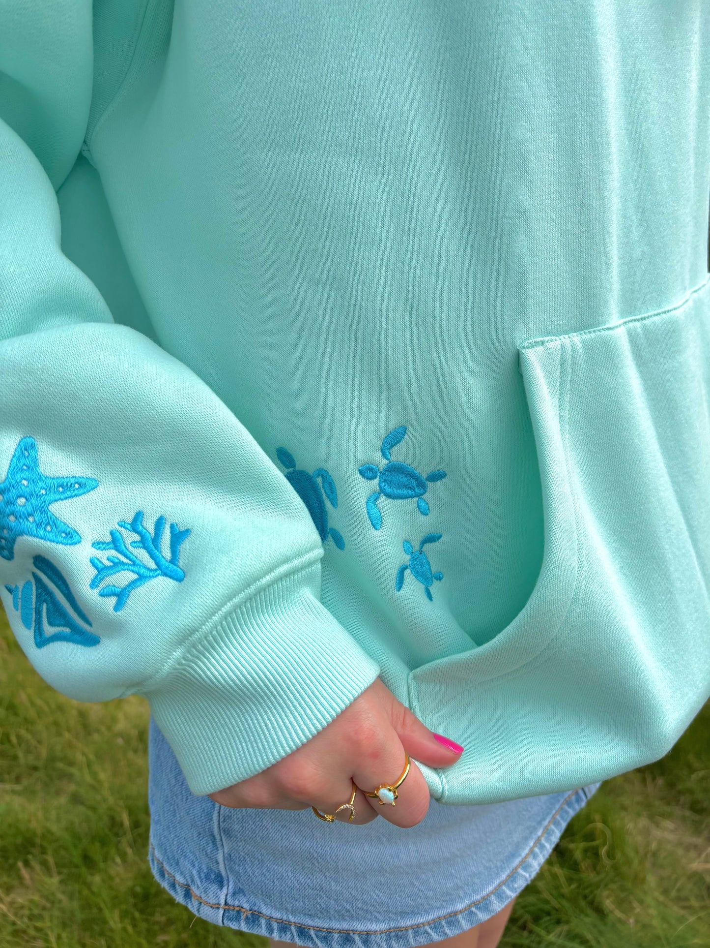 Shell Yeah! hoodie in Sea Glass