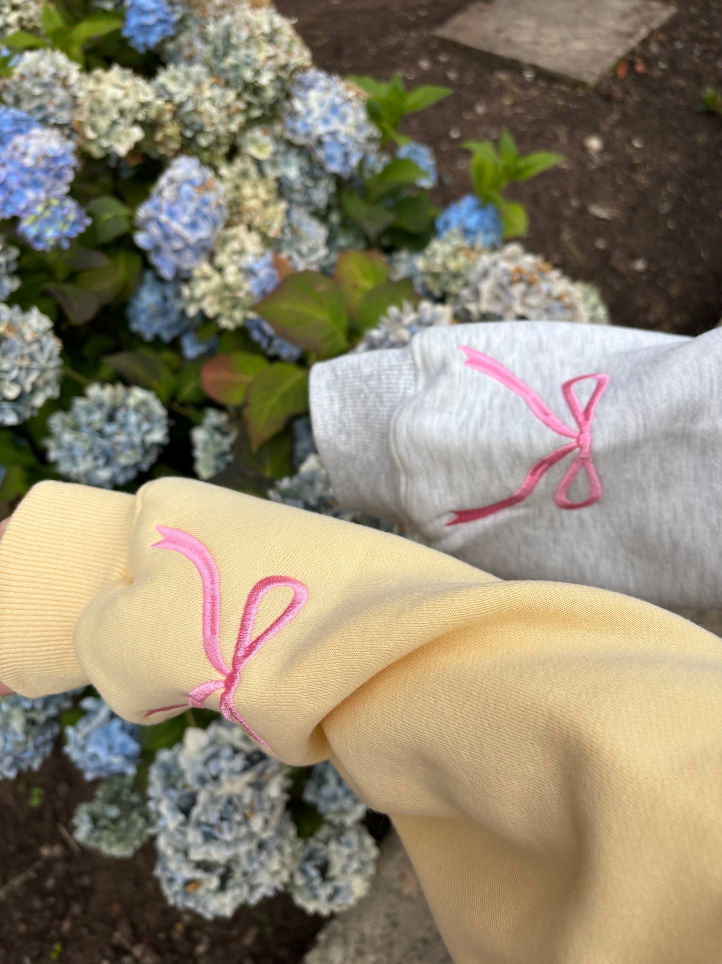 Bow & Blossom hoodie in Haze