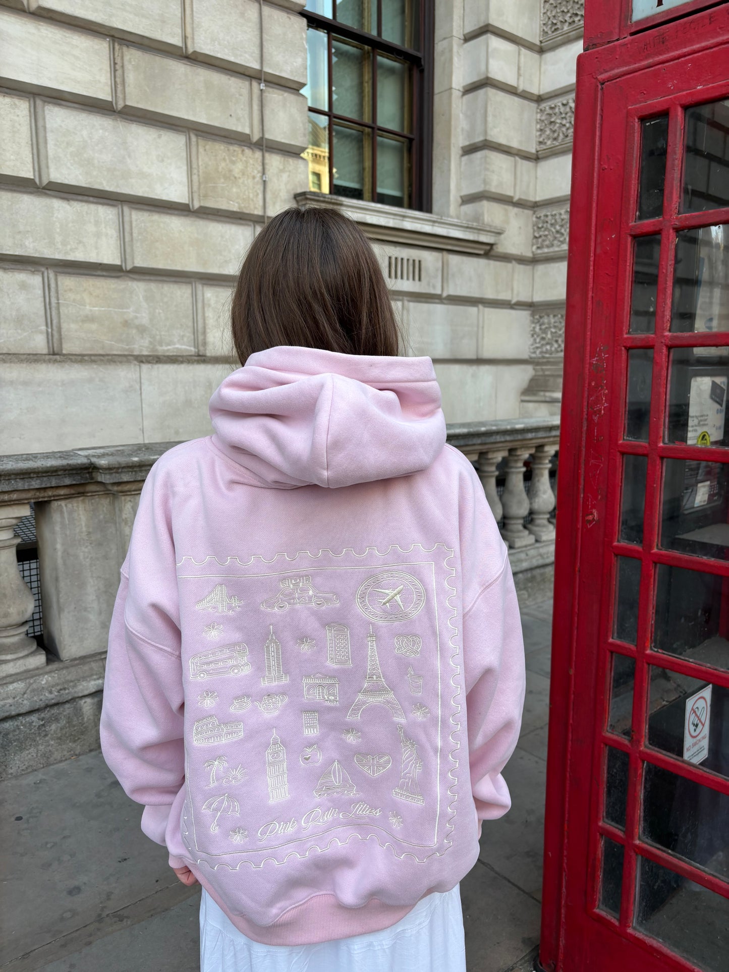 NEW Postcard hoodie in powder pink