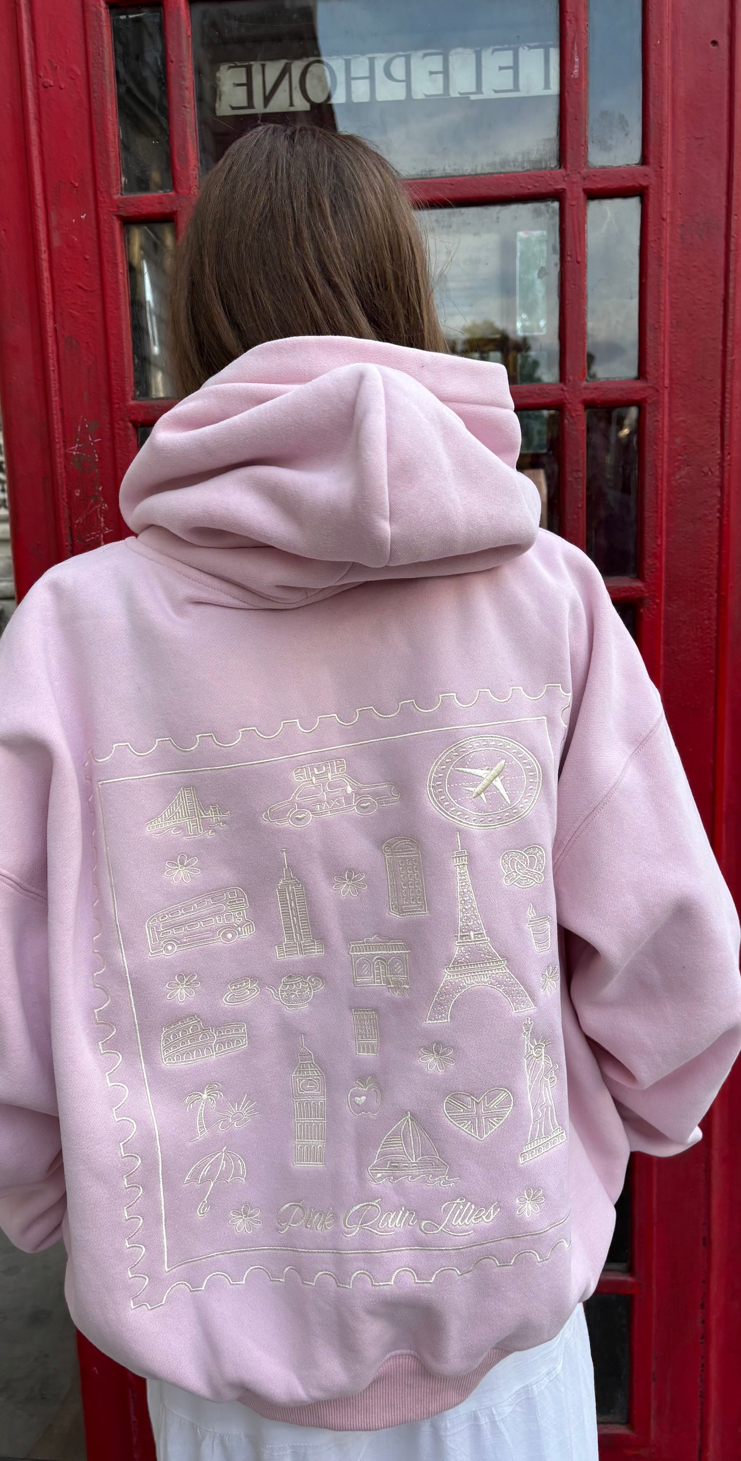 NEW Postcard hoodie in powder pink