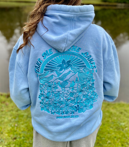 'Take Me To The Lakes' Hoodie in Blue