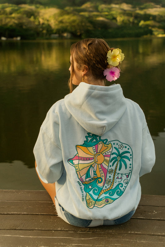 Conch hoodie in Ice Blue
