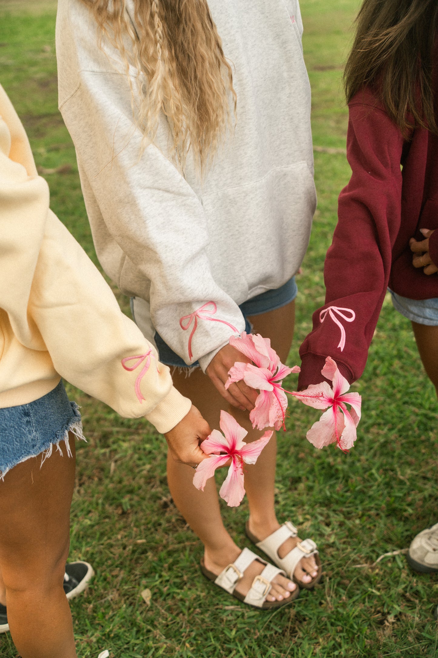 Bow & Blossom hoodie in lemon drop