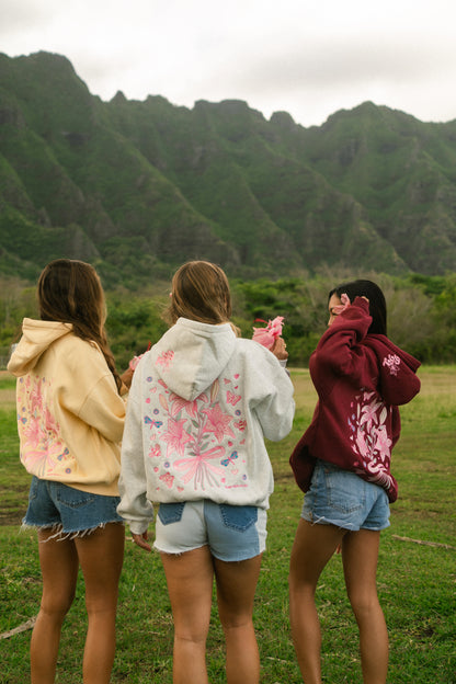 Bow & Blossom hoodie in haze