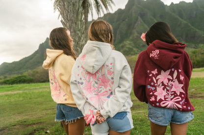 NEW Bow & Blossom hoodie in Cherry