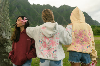 Bow & Blossom hoodie in lemon drop