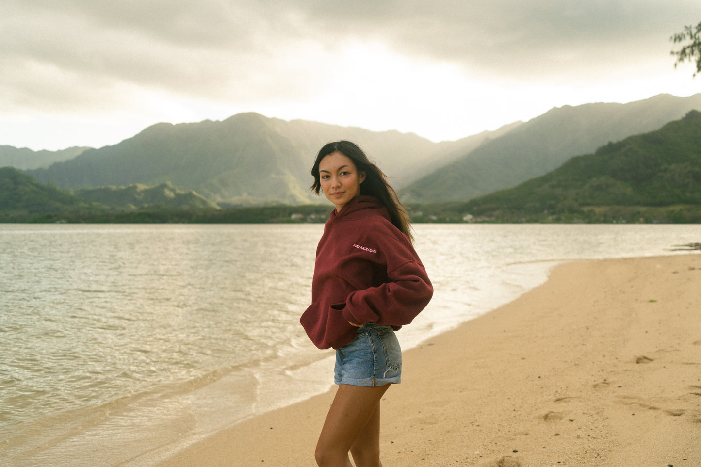 NEW Bow & Blossom hoodie in Cherry