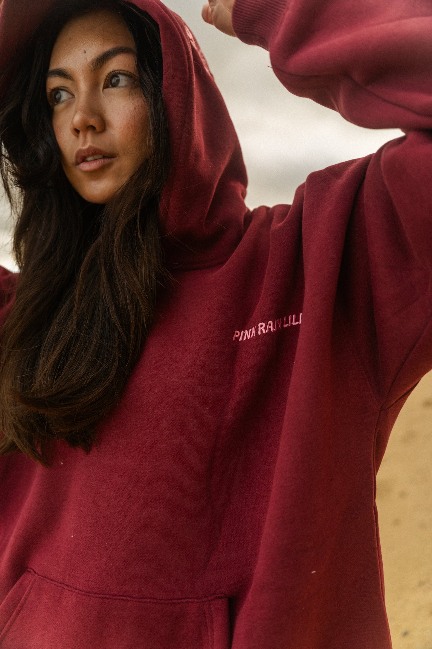 NEW Bow & Blossom hoodie in Cherry