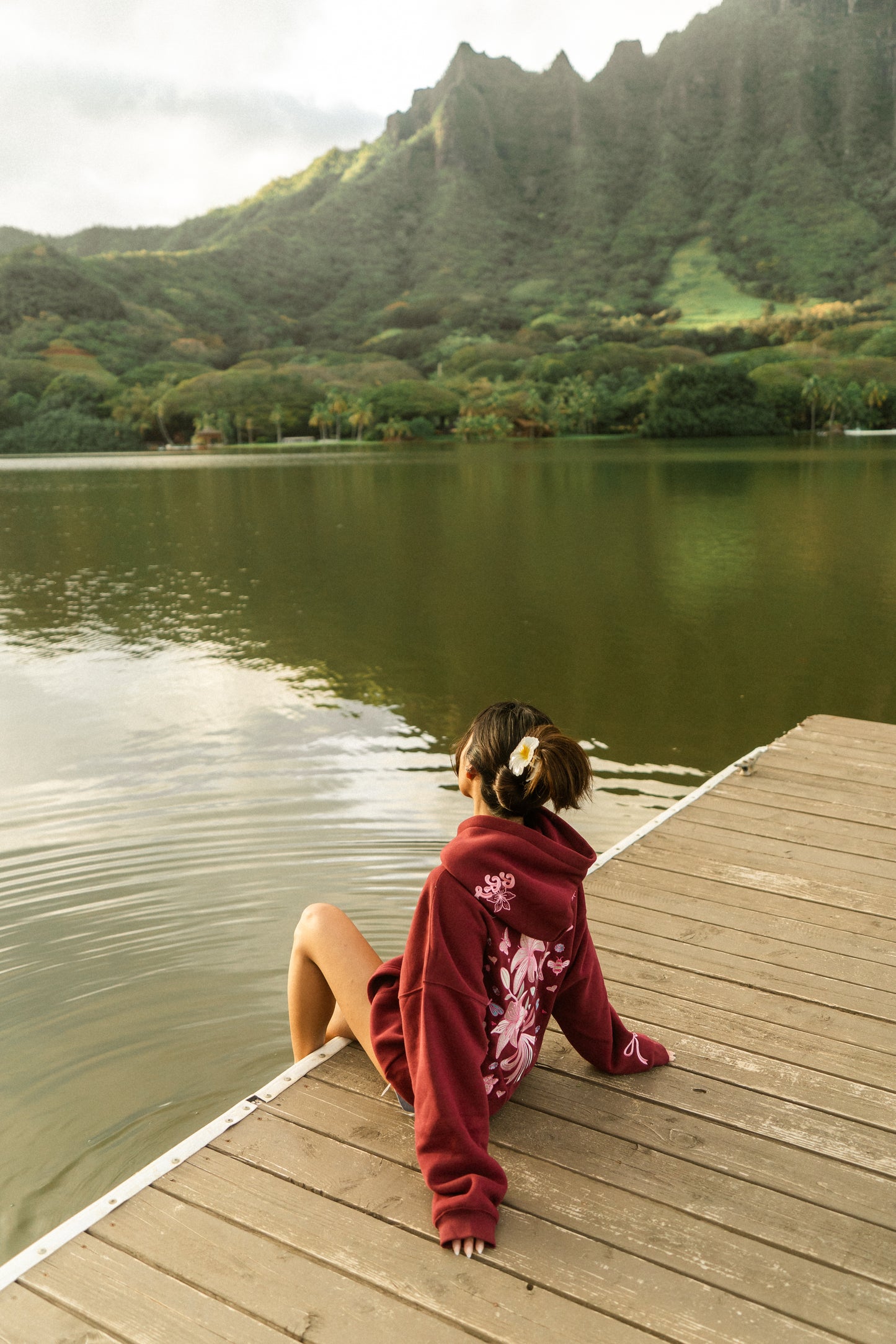 NEW Bow & Blossom hoodie in Cherry