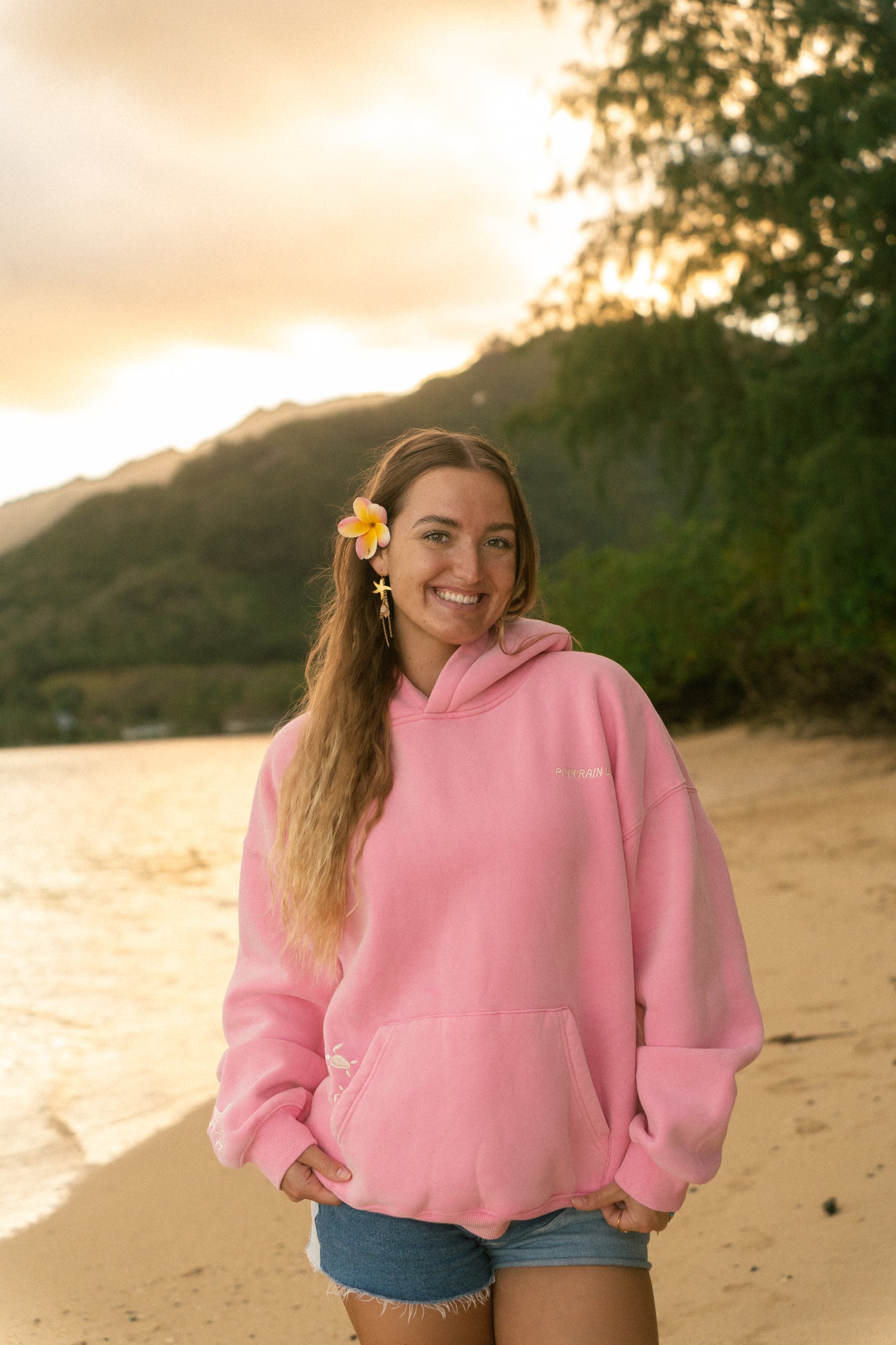 Shell Yeah! hoodie in Chalky Pink