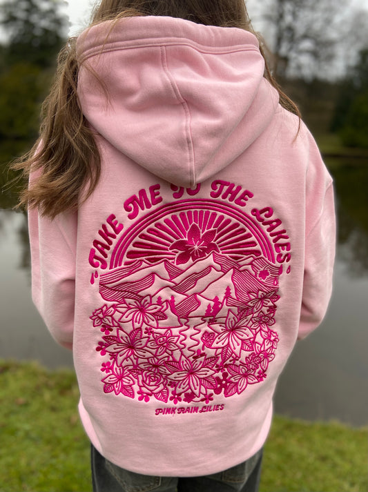 'Take Me To The Lakes' Hoodie in Pink