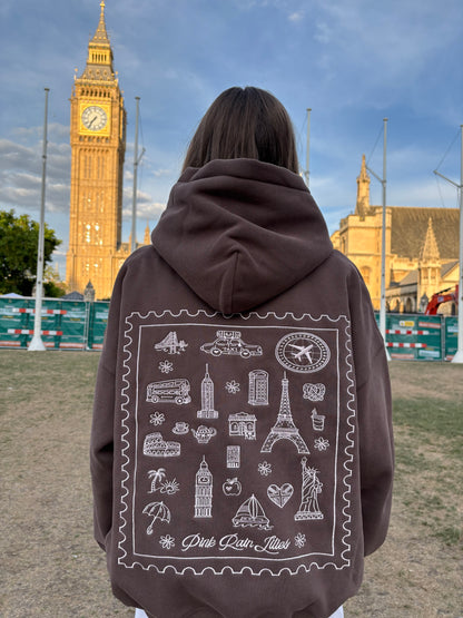 NEW Postcard hoodie in chocolate