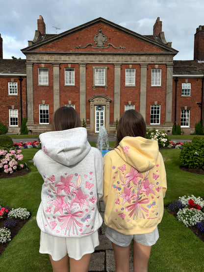Bow & Blossom hoodie in Lemon Drop