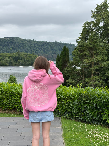 NEW! lakes hoodie in bubble gum