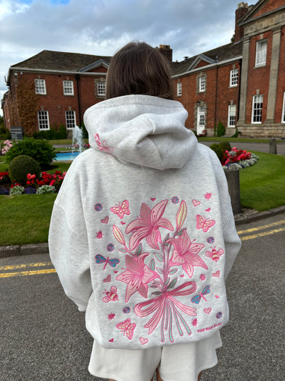 Bow & Blossom hoodie in Haze