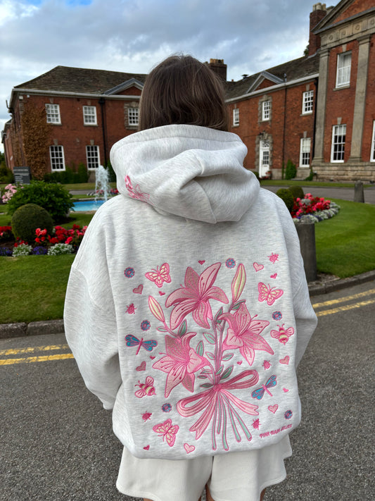 Bow & Blossom hoodie in Haze