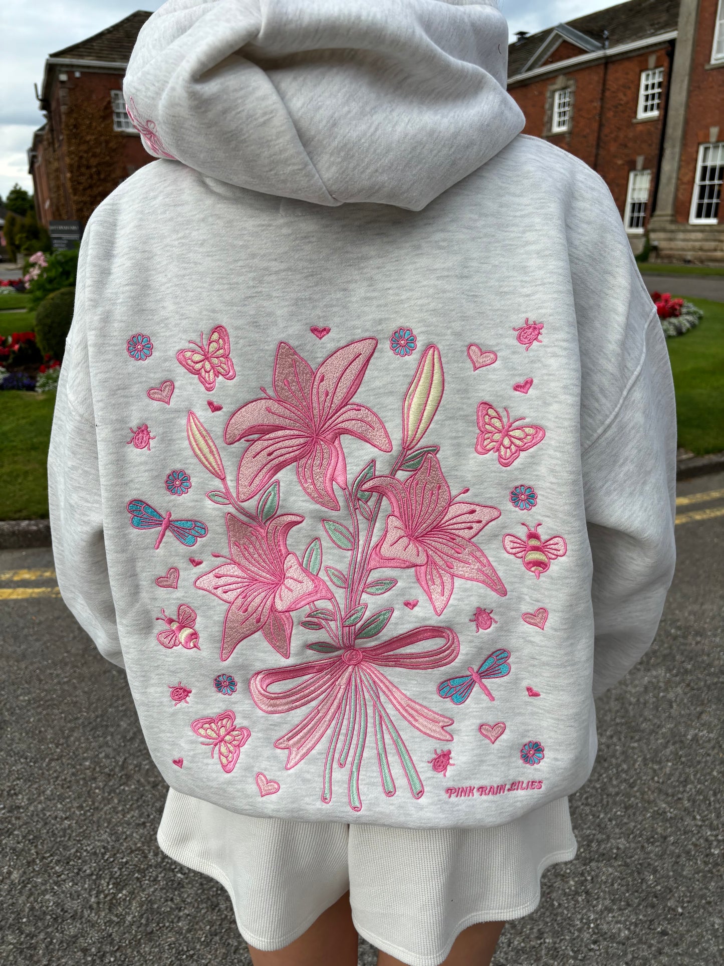 Bow & Blossom hoodie in Haze