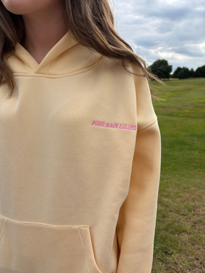 Bow & Blossom hoodie in Lemon Drop