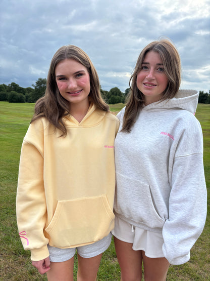 Bow & Blossom hoodie in Lemon Drop