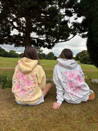 Bow & Blossom hoodie in Haze