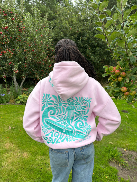Aqua Soul hoodie in Strawberry Matcha