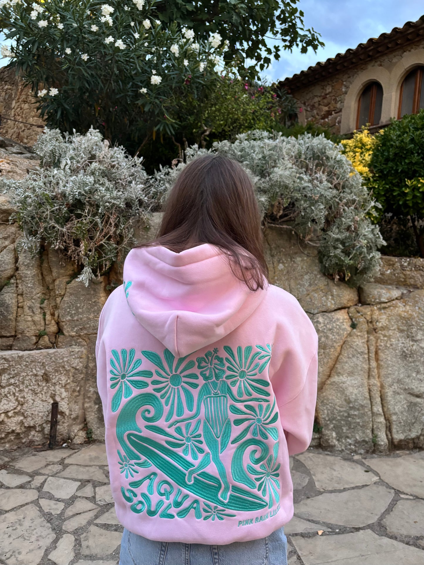 Aqua Soul hoodie in Strawberry Matcha